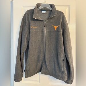 Columbia Longhorns Full Zip Charcoal Fleece Jacket